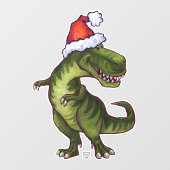 Festive TRex Window Cling Raamsticker (Vel)