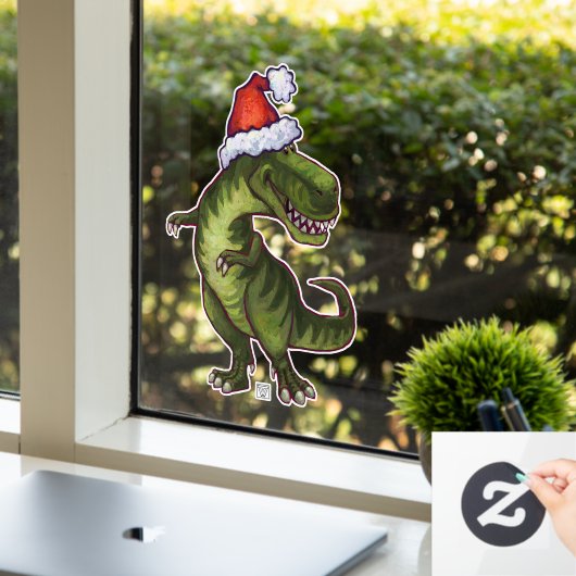 Festive TRex Window Cling Raamsticker (Kantoor)