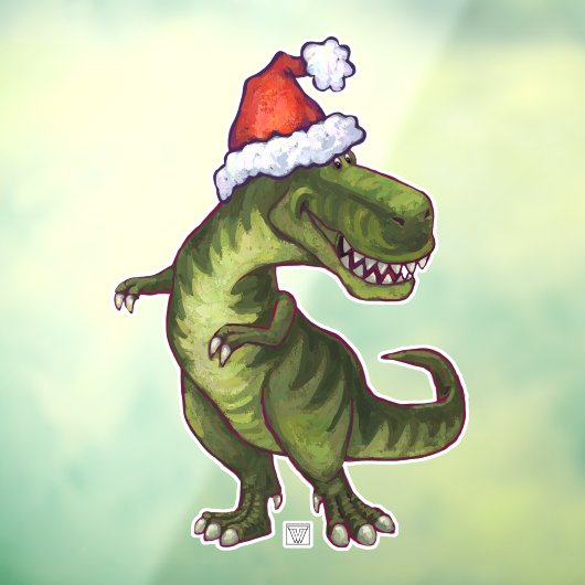 Festive TRex Window Cling Raamsticker (Vel 3)