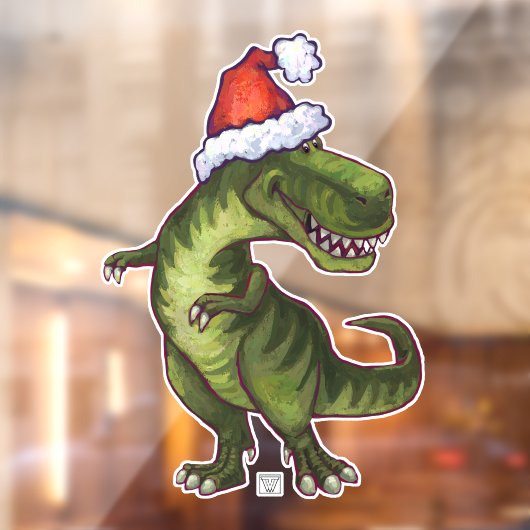 Festive TRex Window Cling Raamsticker (Vel 2)