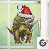 Festive Triceratops kerstvensterkoeling Raamsticker (Huis)