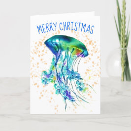 Festive Tropical Jellyfish kerst Feestdagen Kaart