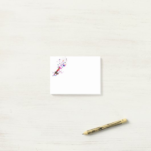 Festive Trumpet Post-it® Notes (Op bureau)
