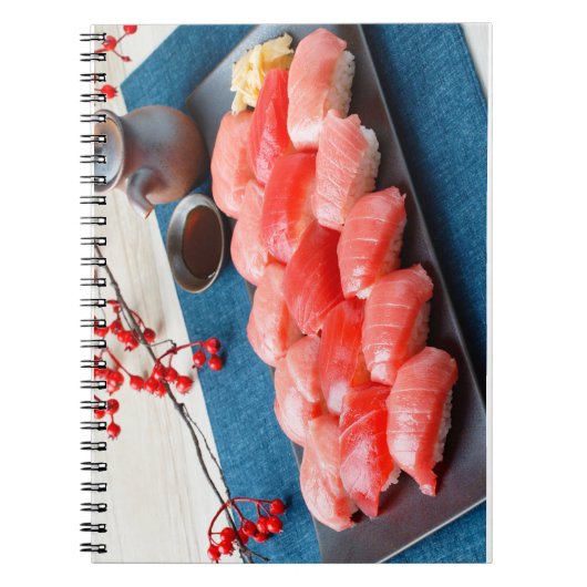 Festive Tuna Sushi Platter Notebook Notitieboek (Voorkant)