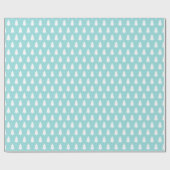 Festive Turquoise White Kerstmis Tree Pattern Cadeaupapier (Vlak)
