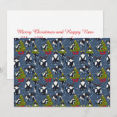Festive Tuxedo Cat Christmas Feestdagenkaart (Voorkant / Achterkant)