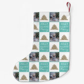 Festive Typography Kerstboom Foto Kleine Kerstsok (Achterkant)