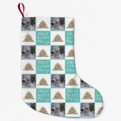 Festive Typography Kerstboom Foto Kleine Kerstsok (Voorkant)