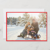 Festive Typography Red Merry Christmas 2 Photo Feestdagenkaart (Achterkant)