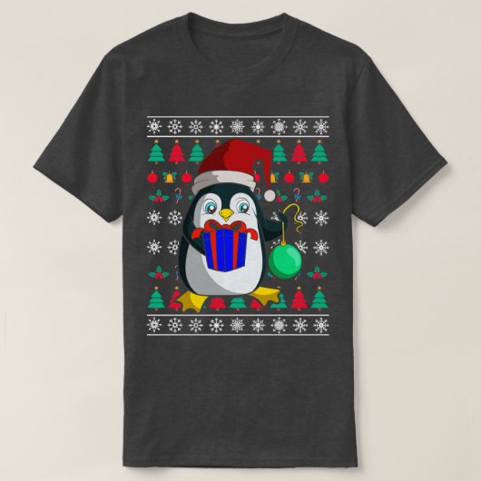 Festive Ugly Kerstmis Penguin T-shirt (Design voorkant)
