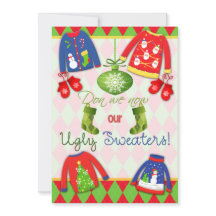 Festive Ugly kerstSweater Party Invitation