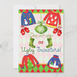 Festive Ugly kerstSweater Party Invitation Kaart