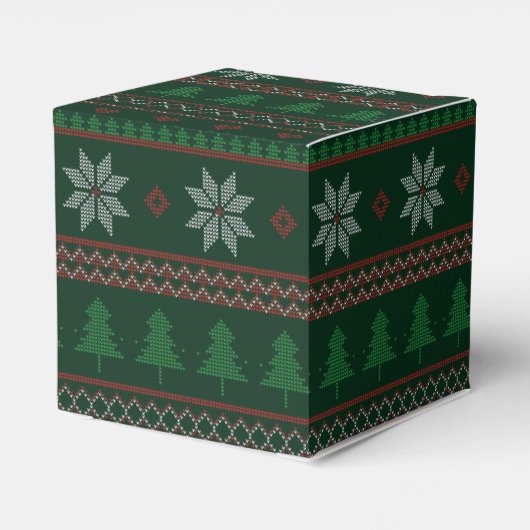 Festive Ugly kerstSweater Retro Holiday Party Bedankdoosjes (Achterkant)