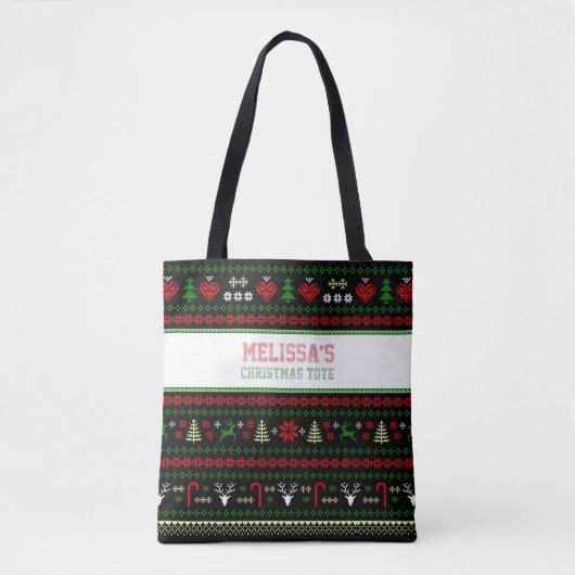 Festive Ugly kerstSweater Tote Bag (Voorkant)