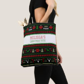 Festive Ugly kerstSweater Tote Bag (Dichtbij)