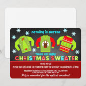 Festive Ugly KerstSweaters Party Invitation Kaart (Voorkant / Achterkant)