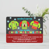 Festive Ugly KerstSweaters Party Invitation Kaart (Staand voorkant)