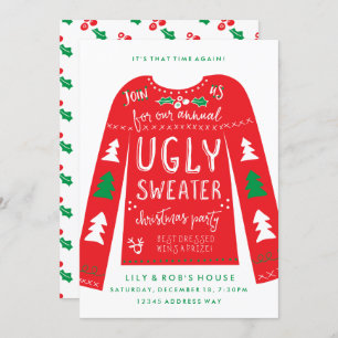 Festive Ugly Sweater Kerstparty Uitnodigingen