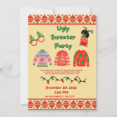 Festive Ugly Sweater Party Invitation Kaart (Voorkant)