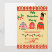 Festive Ugly Sweater Party Invitation  Kaart (Voorkant / Achterkant)
