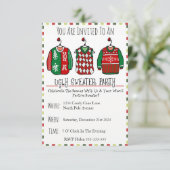 Festive Ugly Sweater Party Kaart (Staand voorkant)