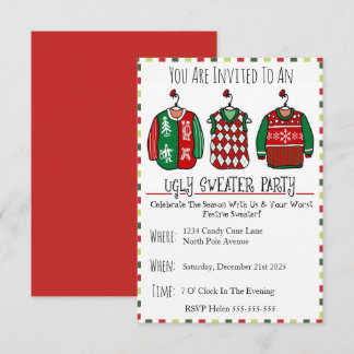 Festive Ugly Sweater Party Kaart