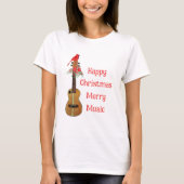 Festive Ukulele Happy Kerstkerst T-shirt (Voorkant)