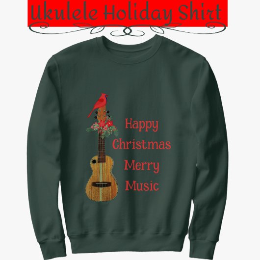 Festive Ukulele Happy Kerstmis Merry Music Sweats Trui