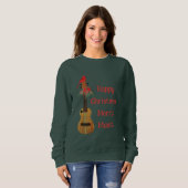 Festive Ukulele Happy Kerstmis Merry Music Sweats Trui (Voorkant volledig)