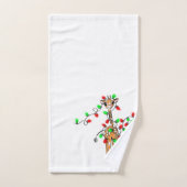 Festive-vakantiegiraf, rood-groen-rimpellicht bad handdoek (Handdoek)