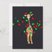 Festive-vakantiegiraf, rood-groen-rimpellicht feestdagenkaart (Voorkant)