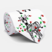 Festive-vakantiegiraf, rood-groen-rimpellicht stropdas (Opgerold)