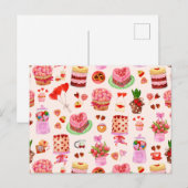 Festive Valentijnsdag Sweets, Cakes en desserts Briefkaart (Voorkant / Achterkant)