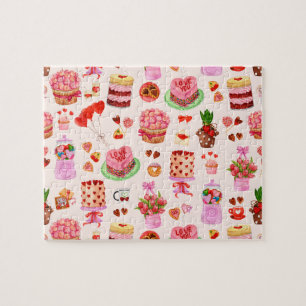 Festive Valentijnsdag Sweets, Cakes en desserts Legpuzzel