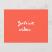 Festive Vibes | Modern Neon Light Trendy Red Xmas Briefkaart (Voorkant)