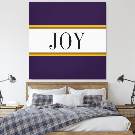 Festive Vibrant Paars White Kerstmis Tekst Canvas Afdruk (Insitu (Slaapkamer))