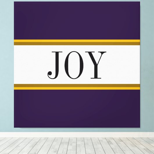 Festive Vibrant Paars White Kerstmis Tekst Canvas Afdruk (Insitu (Houten vloer))