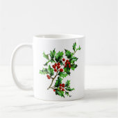 Festive Victoriaans kerstkerst Holly Berries Koffiemok (Links)