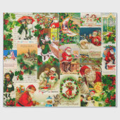 Festive  Victoriaans kerstkerstkerstkerstbekkencol Cadeaupapier (Vlak)