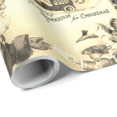 Festive  Victoriaans kerstkerstkerstkerstbekkencol Cadeaupapier (Rol Hoek)