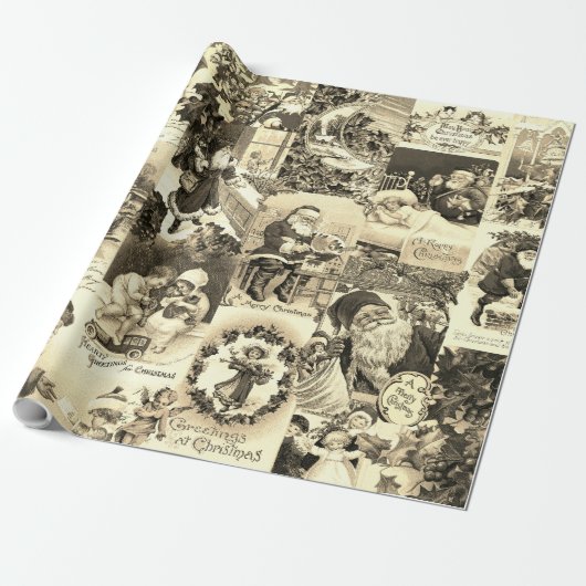 Festive  Victoriaans kerstkerstkerstkerstbekkencol Cadeaupapier (Uitgerold)