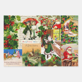 Festive Victoriaans kerstkerstkerstkerstbekkencol Inpakpapier Vel