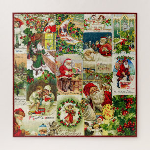 Festive  Victoriaans kerstkerstkerstkerstbekkencol Legpuzzel
