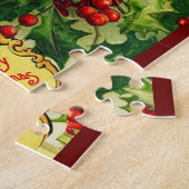 Festive Victoriaans kerstkerstkerstkerstbekkencol Legpuzzel (Zijkant)