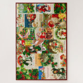 Festive Victoriaans kerstkerstkerstkerstbekkencol Legpuzzel (Verticaal)