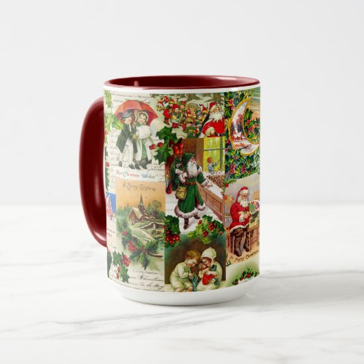 Festive  Victoriaans kerstkerstkerstkerstbekkencol Mok (Voorkant links)
