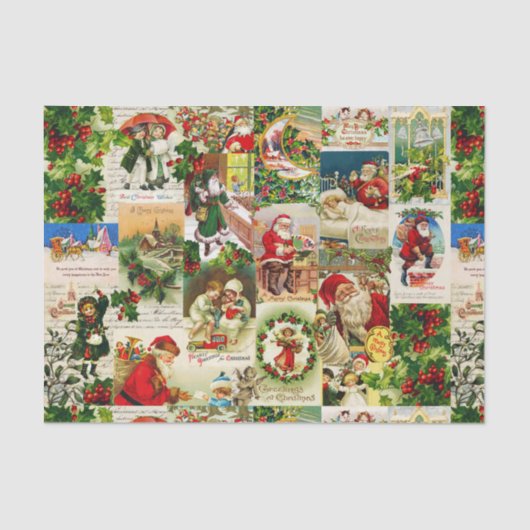 Festive  Victoriaans kerstkerstkerstkerstbekkencol Tissuepapier (Voorkant)