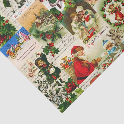 Festive  Victoriaans kerstkerstkerstkerstbekkencol Tissuepapier (Detail)