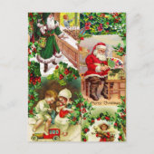 Festive  Victoriaans kerstkerstkerstkerstkerstkers Feestdagenkaart (Voorkant)