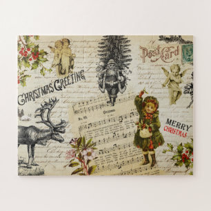 Festive  Victoriaans kerstkerstkerstkerstman Legpuzzel